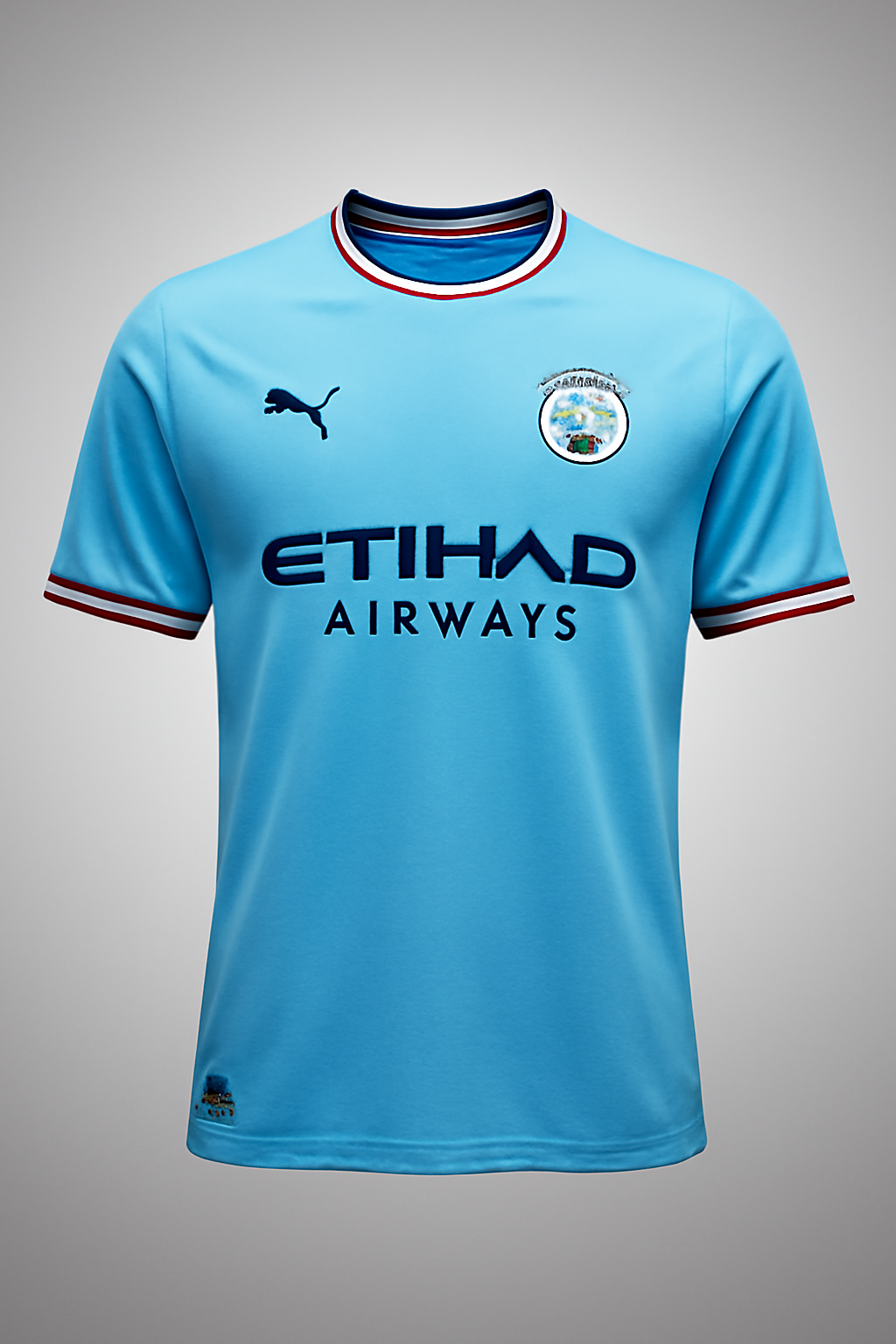 Manchester City classic sky blue jersey with clean lines