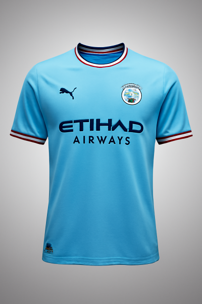 Manchester City classic sky blue jersey with clean lines